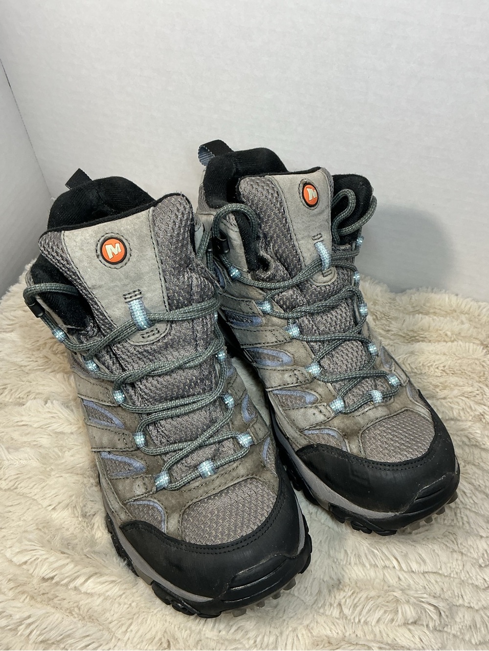 Merrell Moab 2 Mid Waterproof Women’s Hiking Boots Size 9 Gray Black J06054